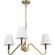Alora Mood Sloan 3 Light 30 inch Brushed Gold and White Linen Chandelier Ceiling Light