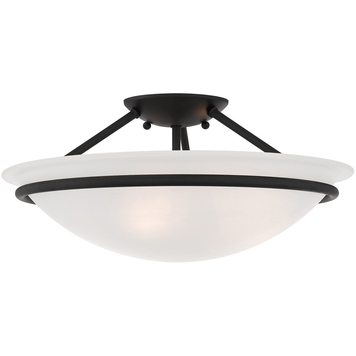 Newburgh 3 Light 16 inch Black Semi-Flush Mount Ceiling Light