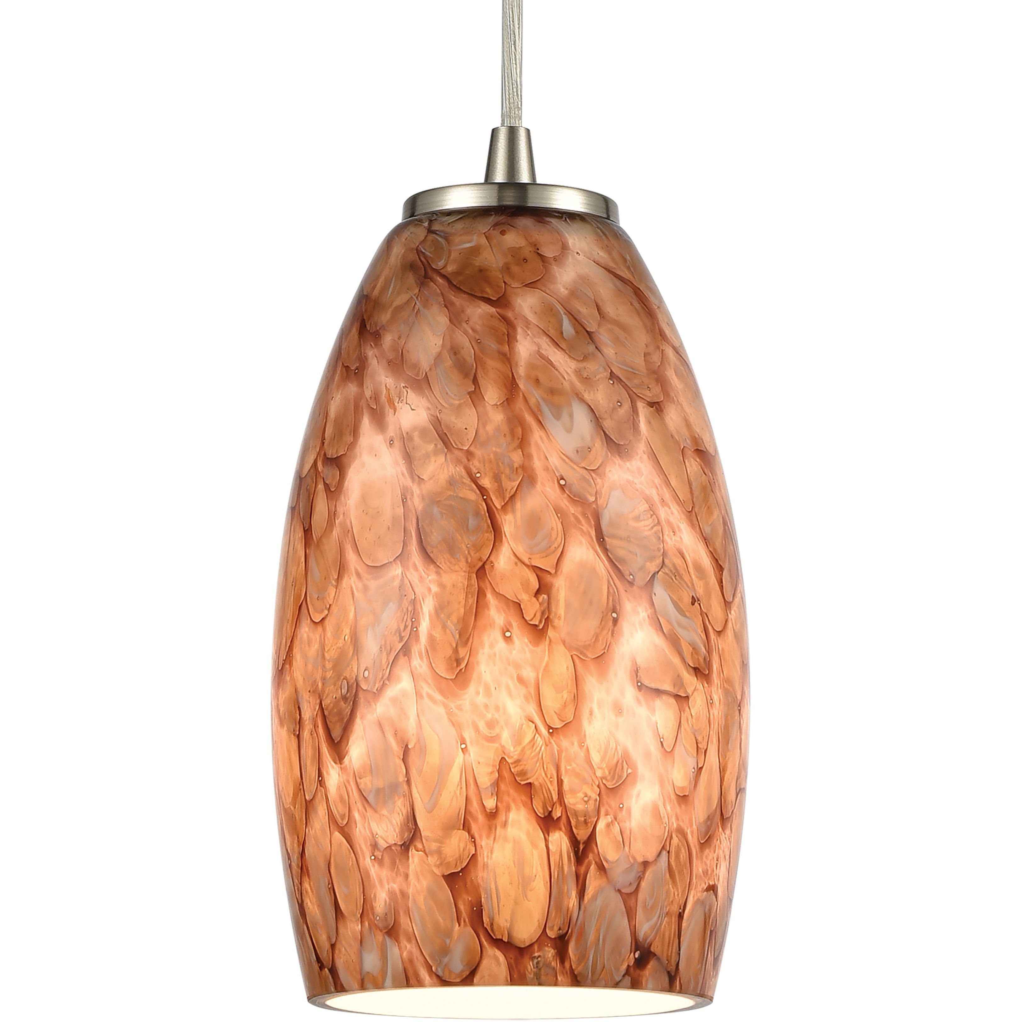 Nature's Collage 1 Light 5 inch Satin Nickel Mini Pendant Ceiling Light