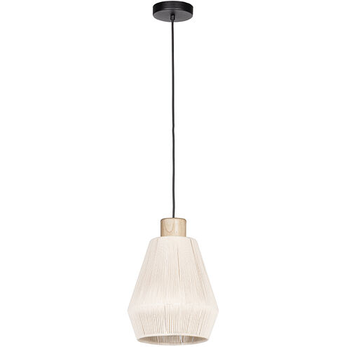 Lanier 1 Light 8 inch Black and Natural Mini Pendant Ceiling Light