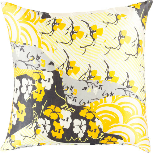 Geisha 20 inch Beige, Dark Green, Bright Yellow Pillow Kit