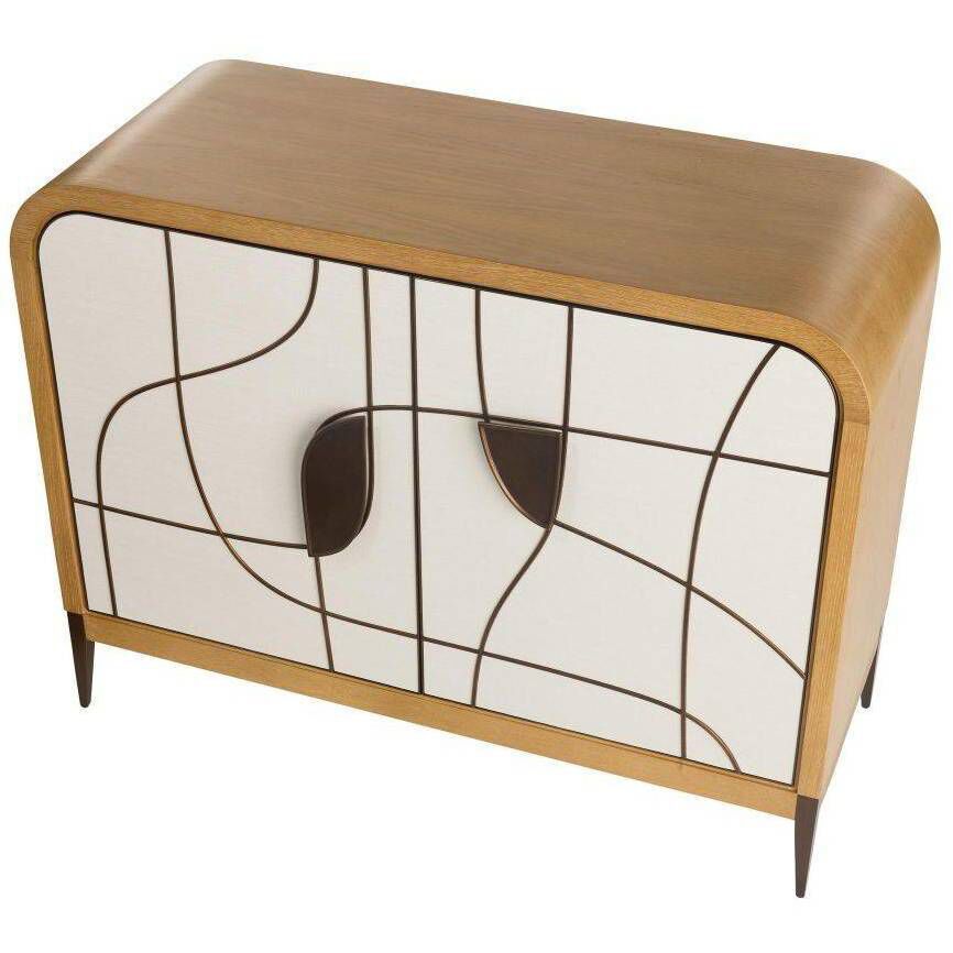 Hardin Oyster and Beige with Heritage Brass Cabinet