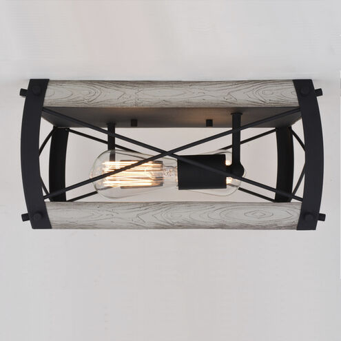 Montclare 2 Light 13.5 inch Textured Black and White Ash Flush Mount Ceiling Light