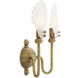Isabelle 2 Light 11.02 inch Vintage Brass and Handmade Glass Wall Lamp Wall Light
