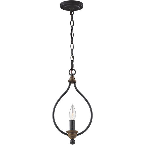 Hartsville 1 Light 2 inch Dark Weathered Zinc / Weathered Oak Mini-Pendant Ceiling Light