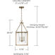Cooper 4 Light 11.75 inch Aged Brass Pendant Ceiling Light