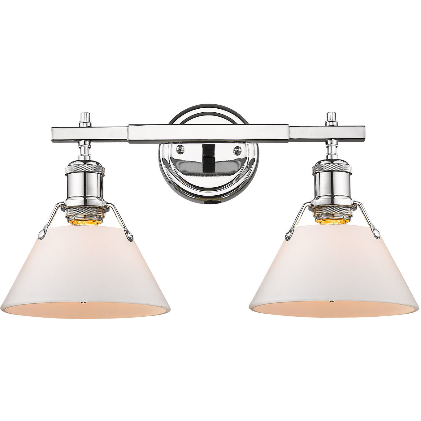 Yep Orwell Vanity Wall Light in Chrome, Opal Glass