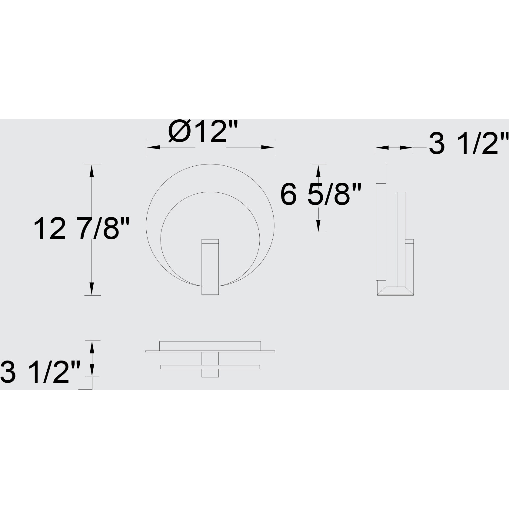 Eclipse LED 12.75 inch Sand Black Outdoor Wall Sconce