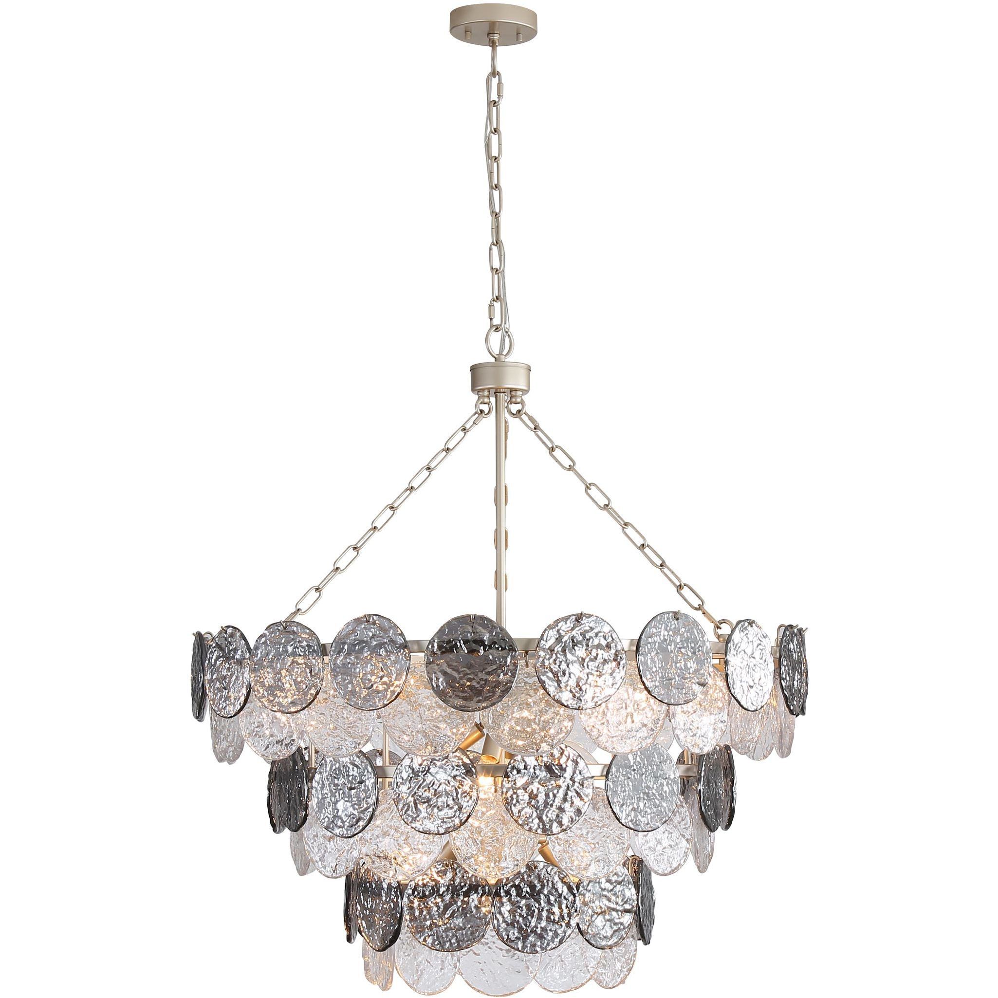 Yep Cascada Pendant Ceiling Light in Smoke Plated Glass, 3 Tier