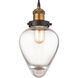 Bartram 1 Light 7 inch Antique Brass with Oil Rubbed Bronze Mini Pendant Ceiling Light