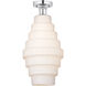 Edison Cascade LED 8 inch Polished Chrome Semi-Flush Mount Ceiling Light in White