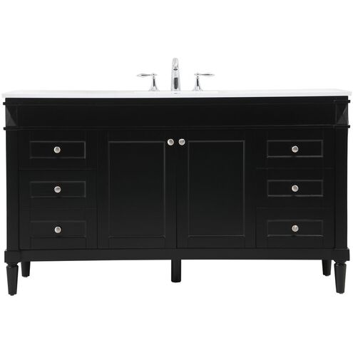Bennett 60 X 21 X 35 inch Black Vanity Sink Set