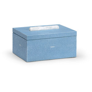 Chelsea House 12 inch Blue Shagreen/Natural Rock Crystal Decorative Box, Large
