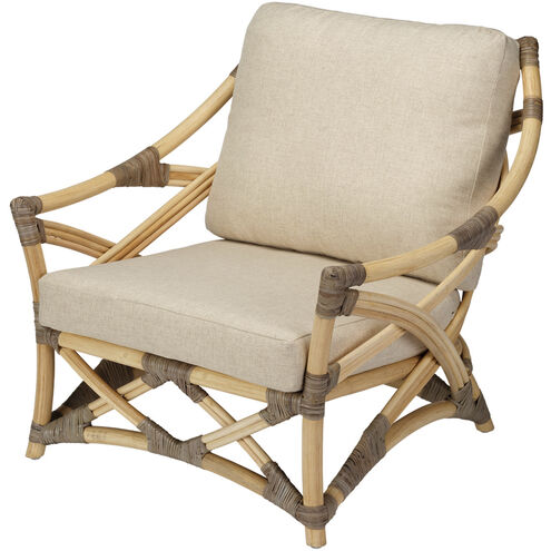 Dune Matte Grey & Natural Rattan Lounge Chair
