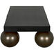 Cosmo 70 X 38.5 inch Matte Black with Antique Brass Coffee Table