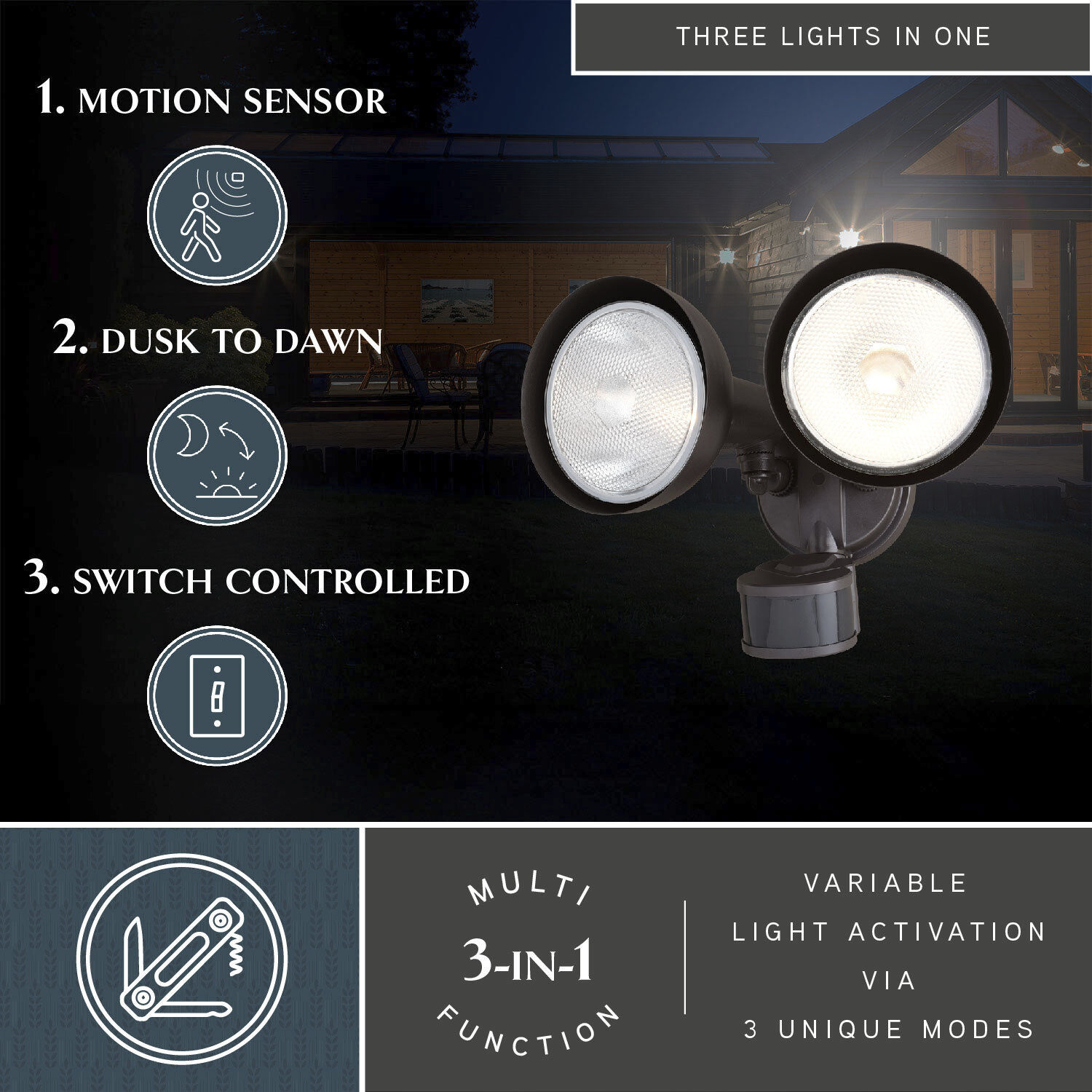 Outdoor Security LED 8 inch Bronze Outdoor Security