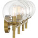 Auresa 4 Light 35 inch Soft Brass Bath Light Wall Light