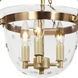 McLean 3 Light 13 inch Rubbed Brass Semi-Flush Mount Ceiling Light