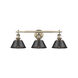 Orwell 3 Light 27 inch Aged Brass Bath Vanity Wall Light in Matte Black