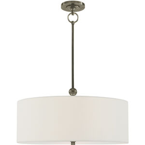 Thomas O'Brien Reed 2 Light 22 inch Antique Nickel Hanging Shade Ceiling Light in Linen