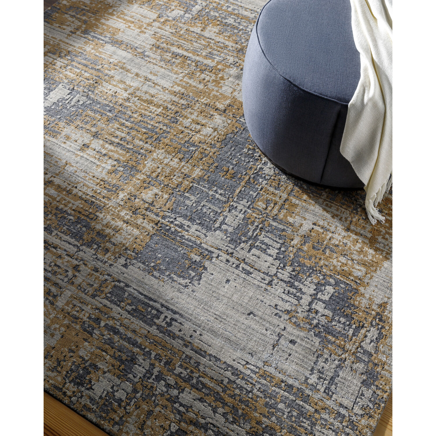 Lucknow 144 X 106 inch Prairie Dust / Ash / Dark Grey Handmade Rug in 9 x 12