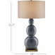 Cymbeline 33.5 inch 150 watt Steel Blue and Antique Brass Table Lamp Portable Light