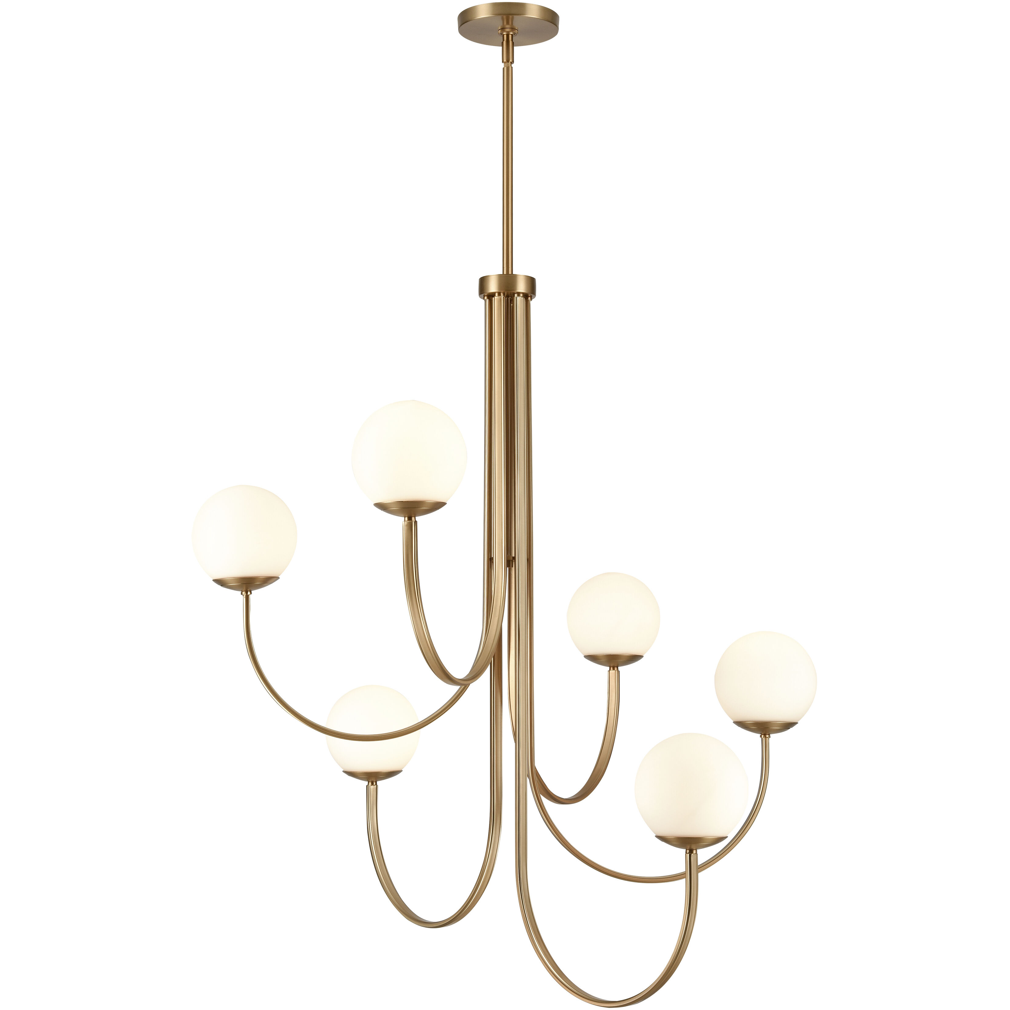 Caroline 6 Light 36 inch Brushed Gold Chandelier Ceiling Light
