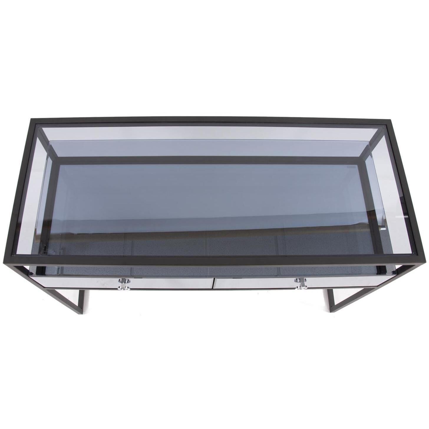 Metro 44 inch Smoked Gray and Black Console Table