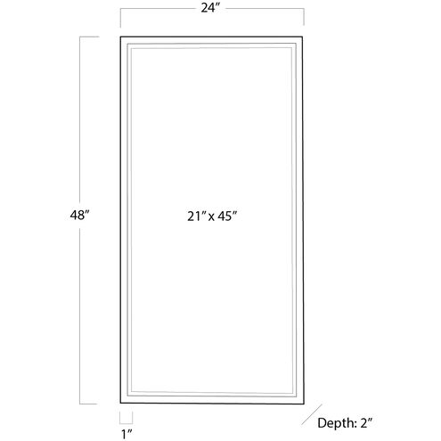 Rectangle 48 X 24 inch Steel Mirror, Rectangle