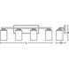Leo 4 Light 31 inch Satin Nickel Vanity Light Wall Light