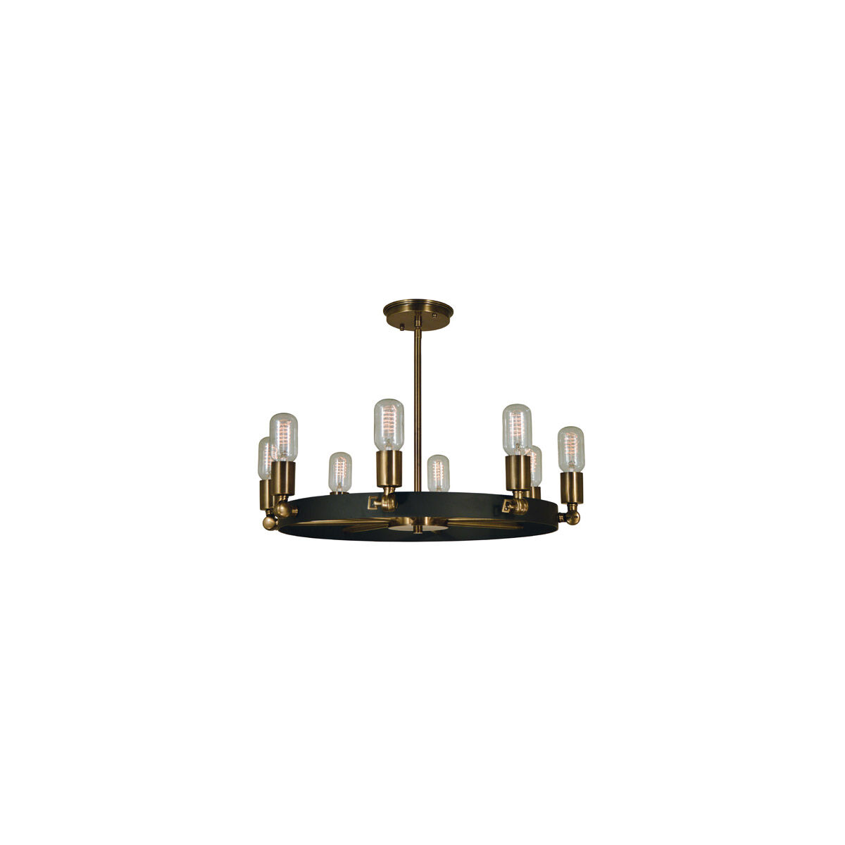 Felix 8 Light 23 inch Antique Brass with Matte Black Dining Chandelier Ceiling Light in Antique Brass/Matte Black