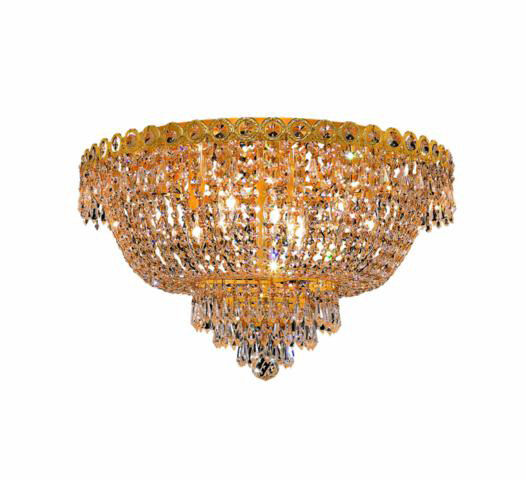 Elegant Lighting V1900F20G RC Century 9 Light 20 inch Gold Flush Mount Ceiling Light in Royal Cut