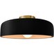 Radiance LED 13 inch Carbon Matte Black and Brushed Brass Semi Flush Ceiling Light