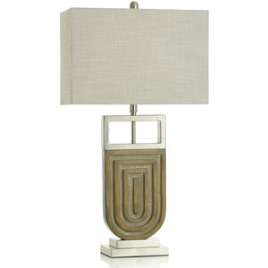 Oak Silver 33.25 inch 100.00 watt Brushed Brown Table Lamp Portable Light