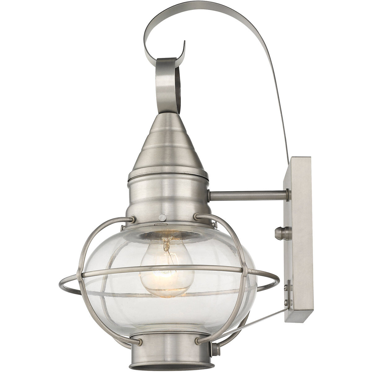 Newburyport 1 Light 14.75 inch Brushed Nickel Outdoor Wall Lantern