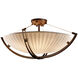 Porcelina 6 Light 42 inch Dark Bronze Semi-Flush Ceiling Light in Waves, Round Bowl, Incandescent, Bowl