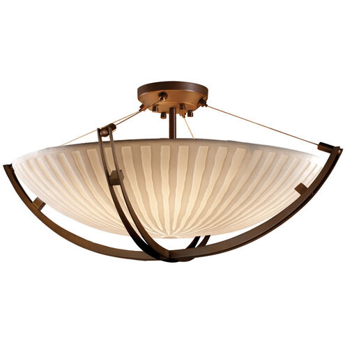 Porcelina 6 Light 42 inch Dark Bronze Semi-Flush Ceiling Light in Waves, Round Bowl, Incandescent, Bowl