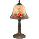 Evelyn 15 inch 60.00 watt Antique Bronze Table Lamp Portable Light in Hand Painted Art Glass, Antique Bronze Plating