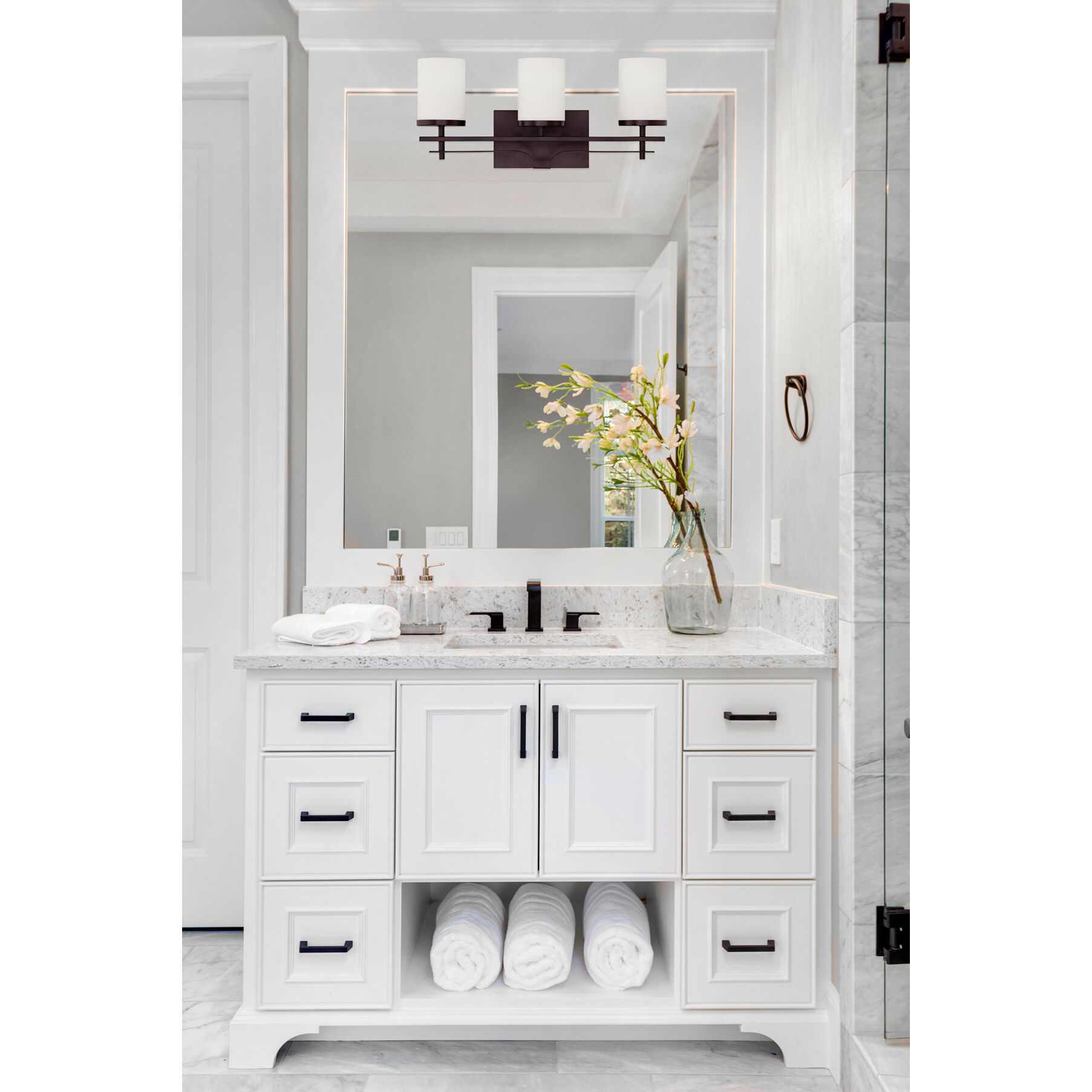 Colton 3 Light 20.5 inch English Bronze Bathroom Vanity Light Wall Light, Essentials