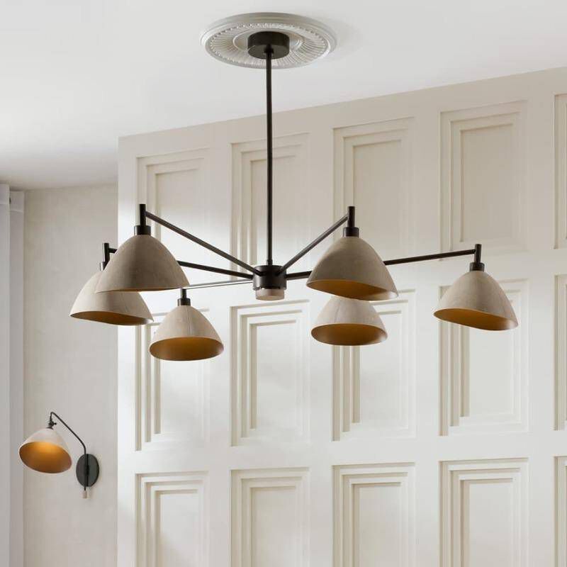 Inlet 6 Light 53 inch English Bronze Chandelier Ceiling Light