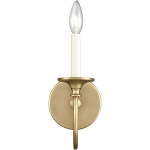 Cecil 1 Light 6.75 inch Natural Brass and Off White Vanity Light Wall Light