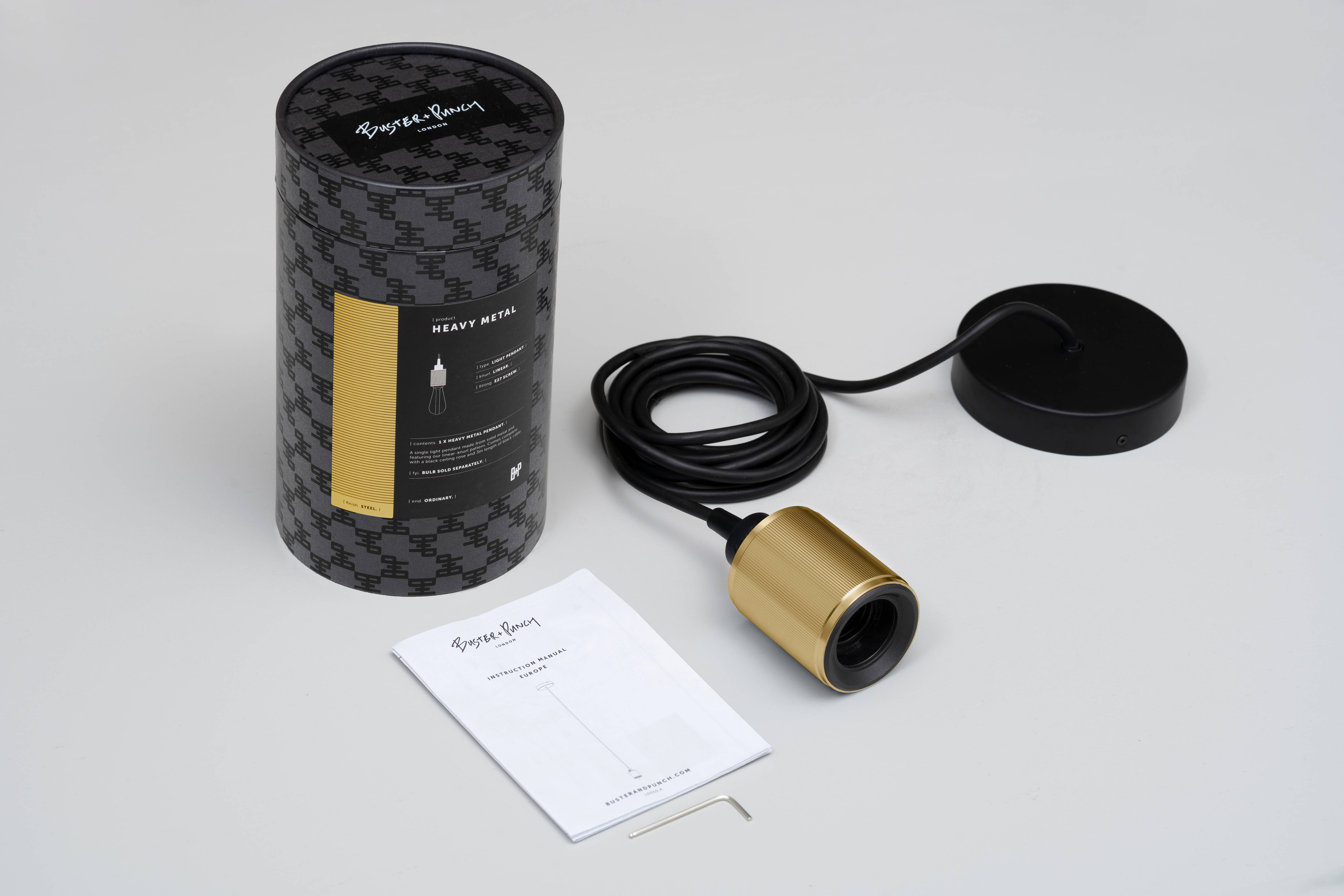 Heavy Metal LED 4.72 inch Brass Pendant Ceiling Light