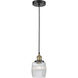 Colton 1 Light 5.5 inch Black Antique Brass Mini Pendant Ceiling Light in Clear Halophane Glass