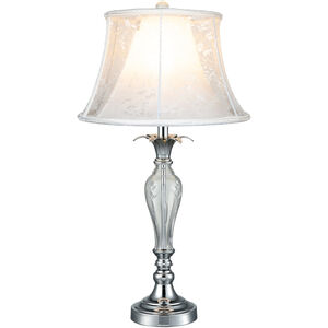 Charlotte 27 inch 100.00 watt Polished Chrome Table Lamp Portable Light, 24% Lead Crystal