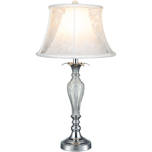 Charlotte 27 inch 100.00 watt Polished Chrome Table Lamp Portable Light, 24% Lead Crystal