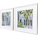 Palm House Green and Blue and White and Yellow Framed Art