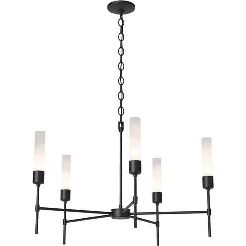 Vela 5 Light 30.3 inch Black Chandelier Ceiling Light in Frosted