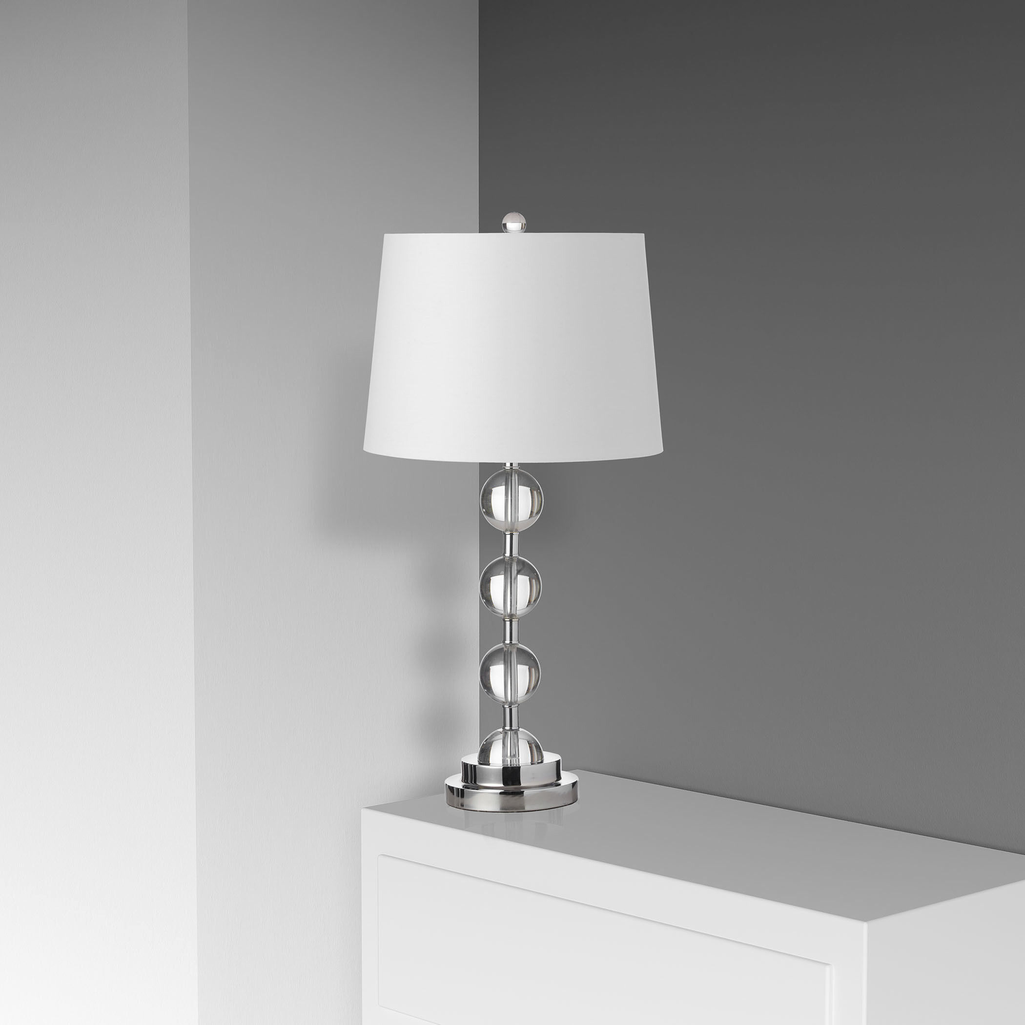 Transitional 26 inch 100.00 watt Polished Chrome Decorative Table Lamp Portable Light