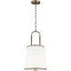 Katie 1 Light 12 inch Time Worn Brass / Saddle Leather Pendant Ceiling Light