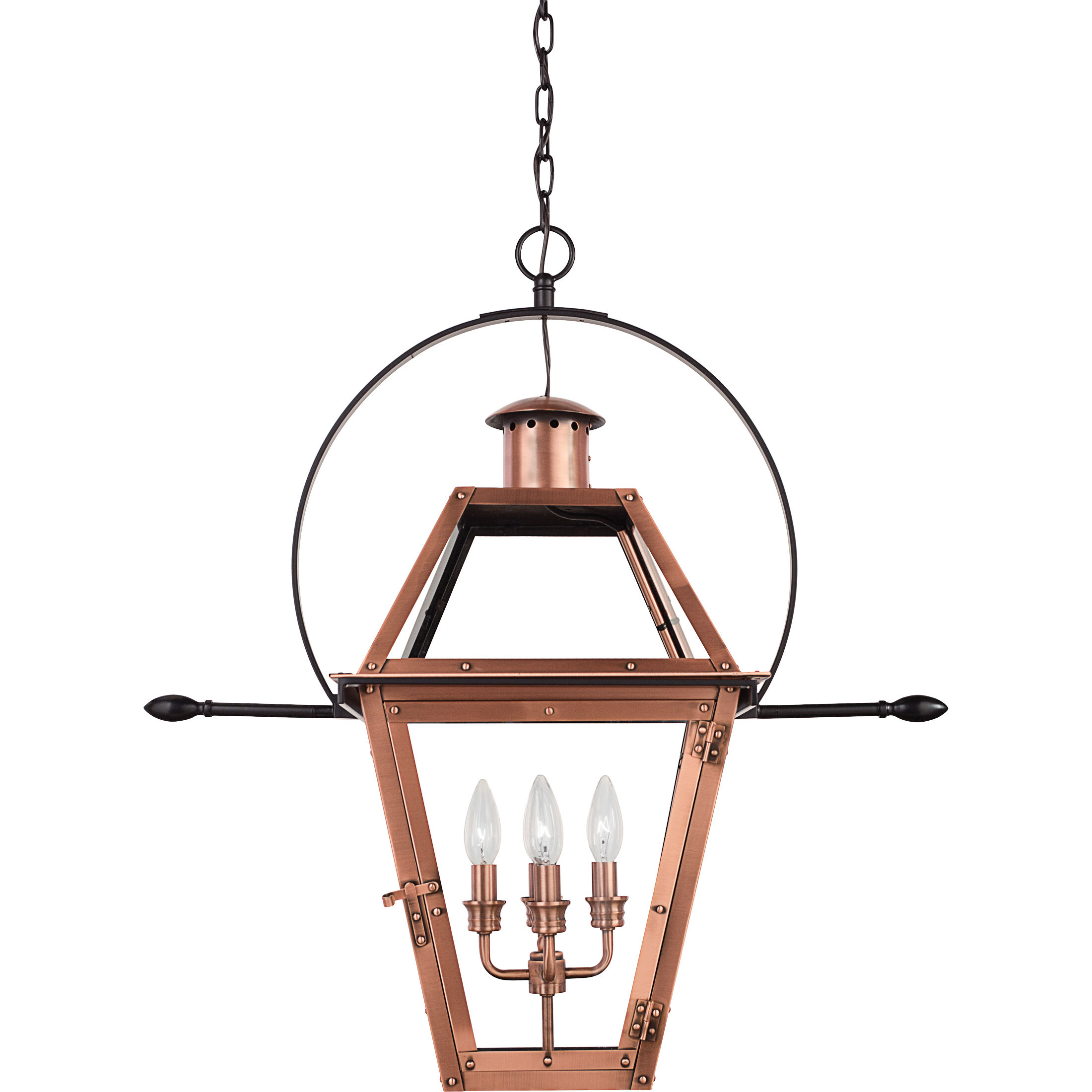 Rue De Royal 4 Light 28 inch Aged Copper Outdoor Hanging Lantern